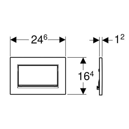 Geberit 115.893.KJ.1 - Skylleknap Sigma30 24,6x16,4 cm hvid/blank krom