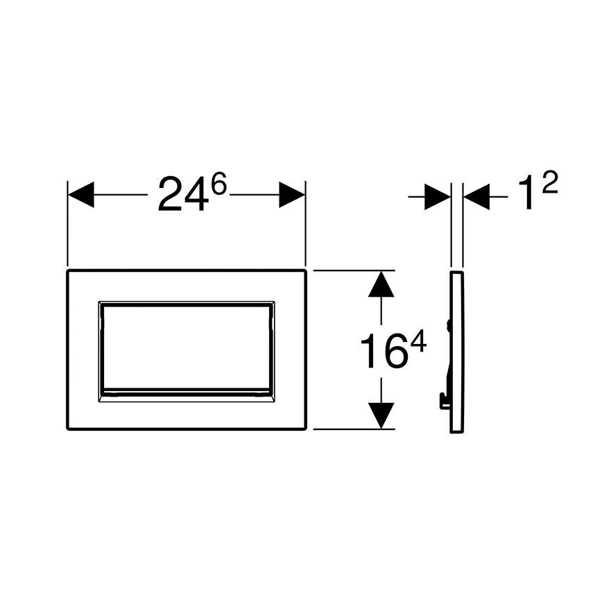 Geberit 115.893.KJ.1 - Skylleknap Sigma30 24,6x16,4 cm hvid/blank krom
