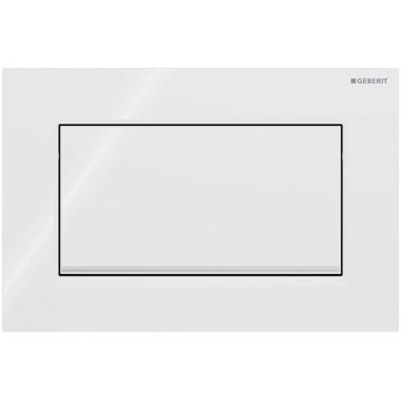 Geberit 115.893.KJ.1 - Skylleknap Sigma30 24,6x16,4 cm hvid/blank krom