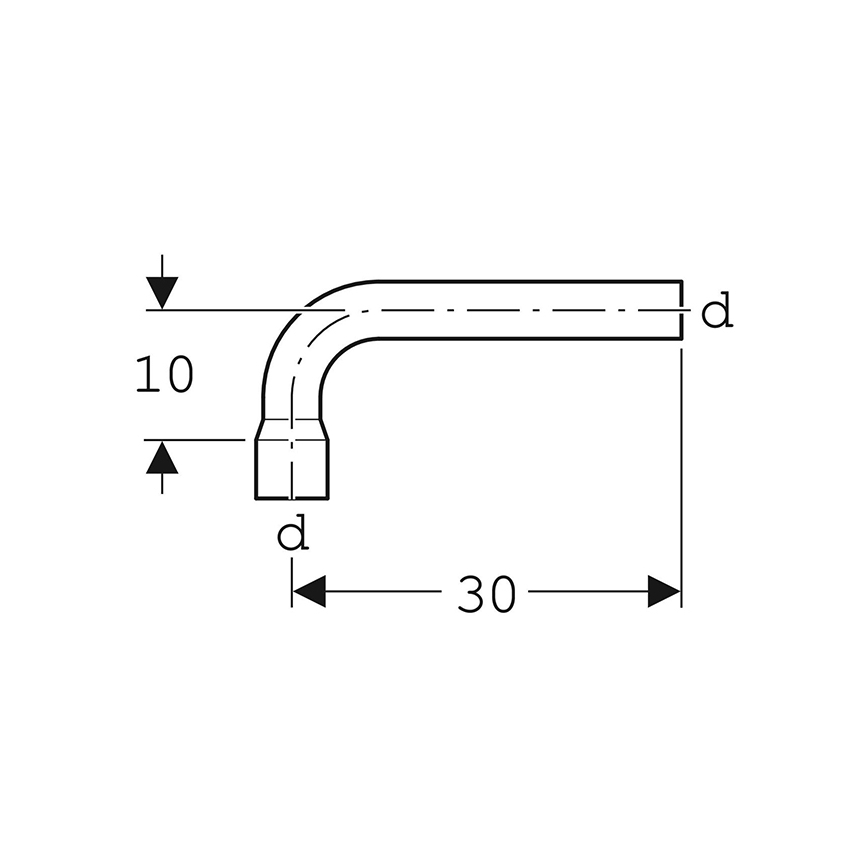 Geberit 118.011.11.1 - Forlængelses-skyllerbøjning 90° i alpin hvid