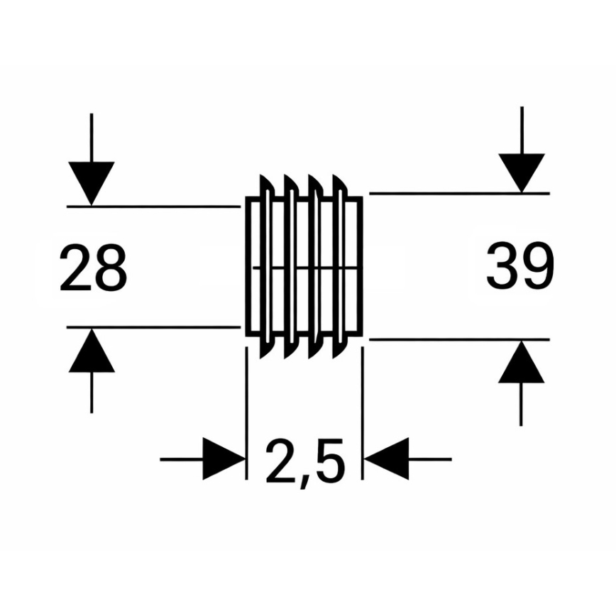 Geberit 119.669.00.1 - Tilslutningsmanchet til skylleledning Ø 28 mm, sort