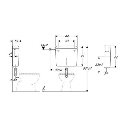 Geberit 127.000.11.1 - AP127 indbygningscisterne 6/9 l alpin hvid