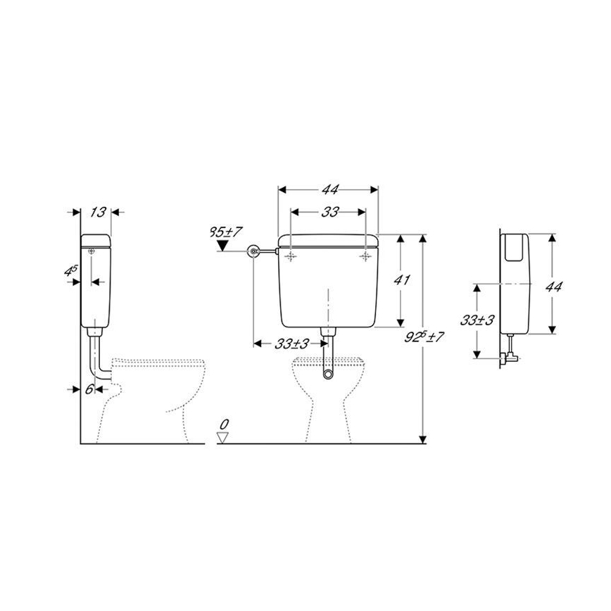 Geberit 127.000.11.1 - AP127 indbygningscisterne 6/9 l alpin hvid
