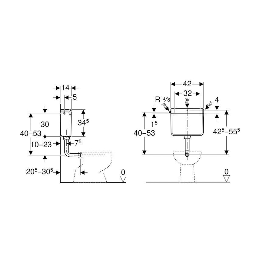 Geberit 136.230.11.1 - Skjult cisterne AP112 6/9 l alpin hvid