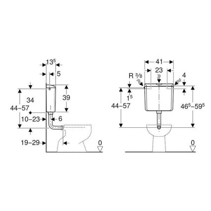 Geberit 136.610.11.1 - Indbygningscisterne AP110 6/9 l alpin hvid
