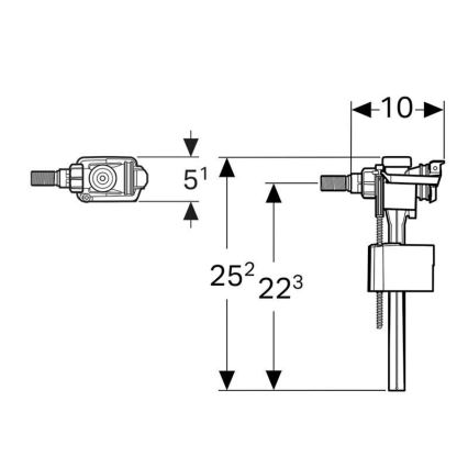 Geberit 136.702.00.3 - Påfyldningsventil til skyllecisterne til pudsede vægge, Type 333