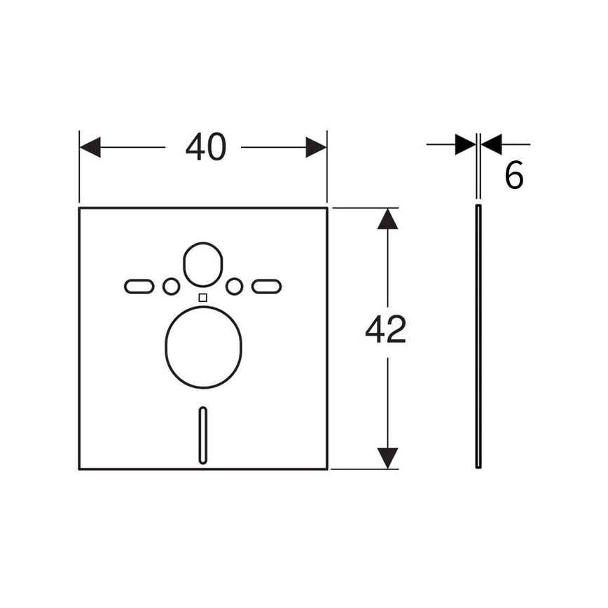 Geberit 156.050.00.1 - Isoleringsmåtte til væghængt toilet og bidet 40 x 42 cm, hvid