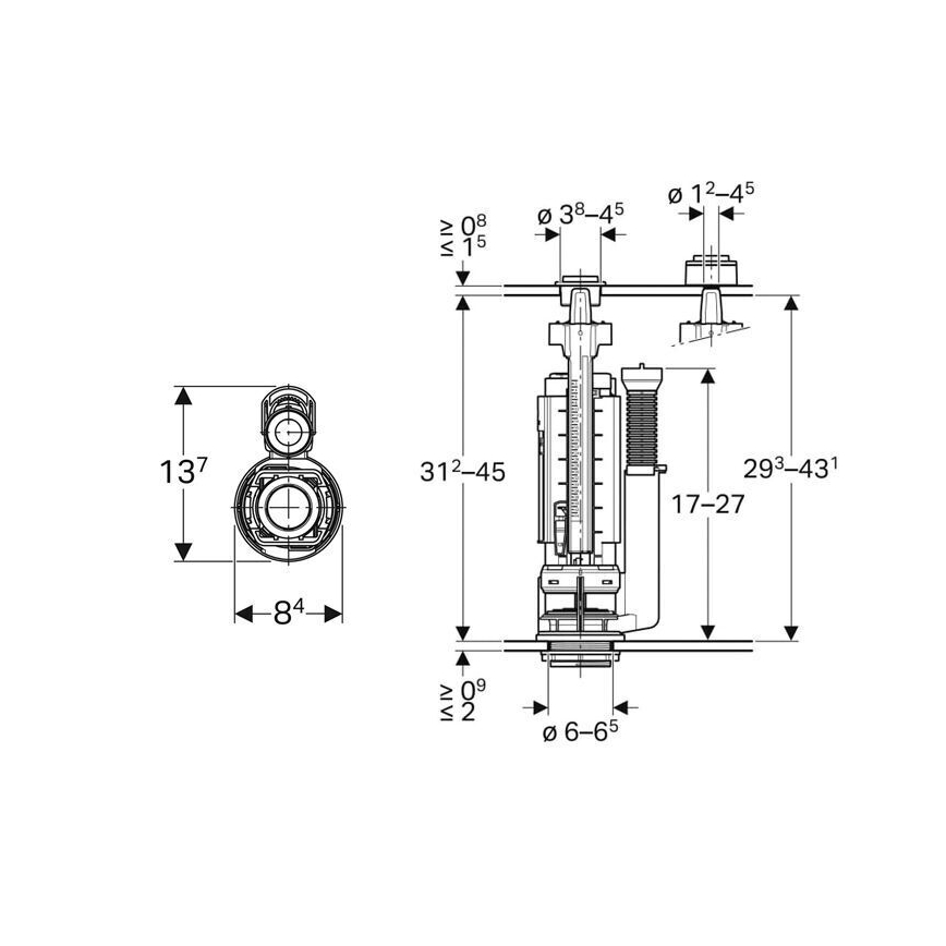 Geberit 282.050.21.2 - Skylleventil Type 290