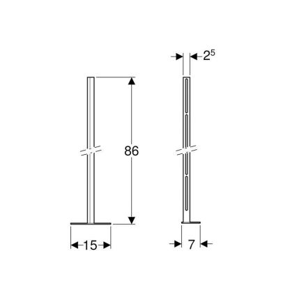 Geberit 457.872.26.1 - Sæt med stolper og fodplade Kombifix, 2 stk.