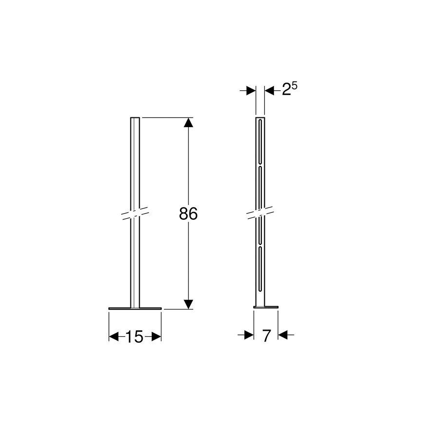 Geberit 457.872.26.1 - Sæt med stolper og fodplade Kombifix, 2 stk.