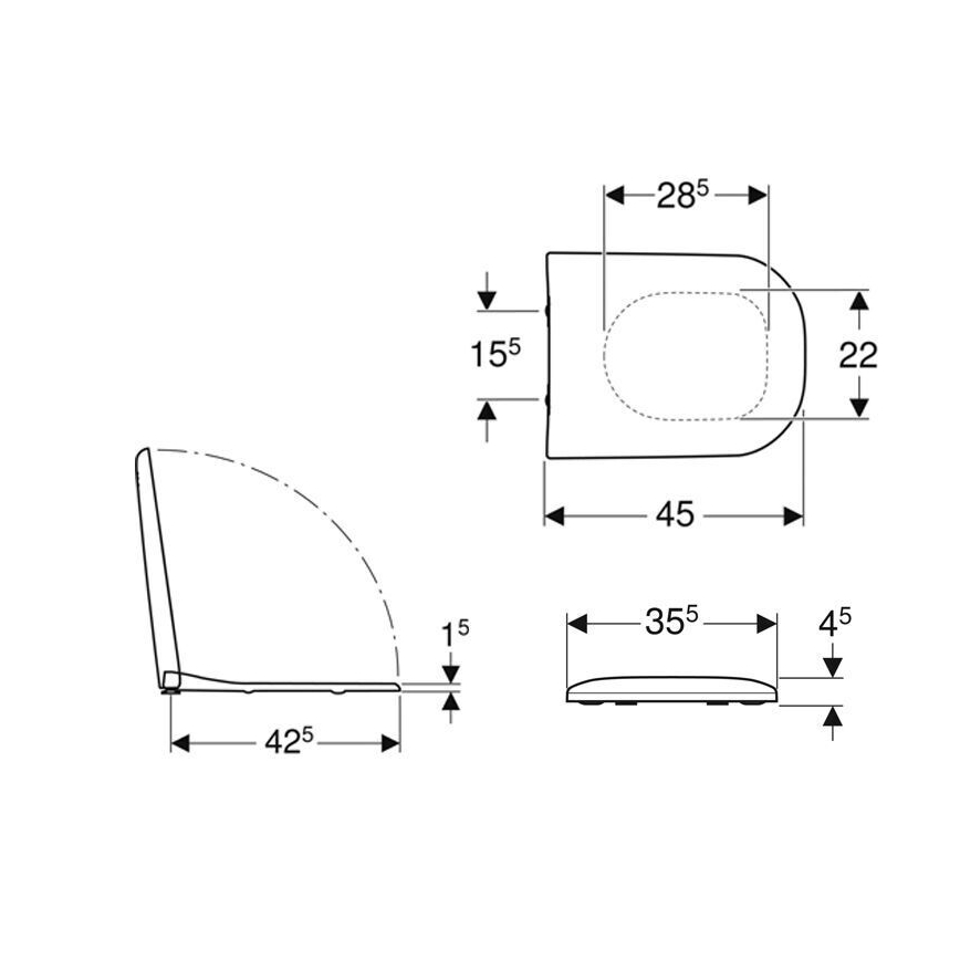 Geberit 500.235.01.1 - Toiletsæde Smyle duroplast/hvid