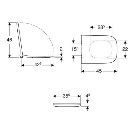Geberit 500.238.01.1 - Toiletsæde Smyle Square duroplast/hvid