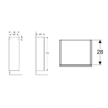 Geberit 500.361.JR.1 - Væghængt badeværelsesskab Smyle Square 118x36 cm valnød