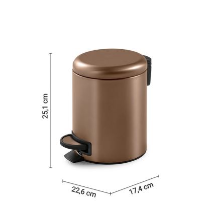 Gedy - Affaldsspand POTTY 3 l med blød lukning, bronzefarvet