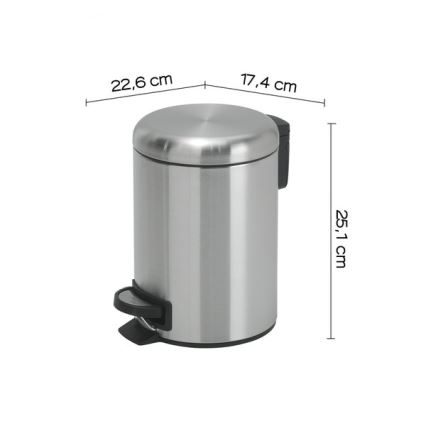 Gedy - Affaldsspand POTTY 3 l med blød lukning, rustfrit stål