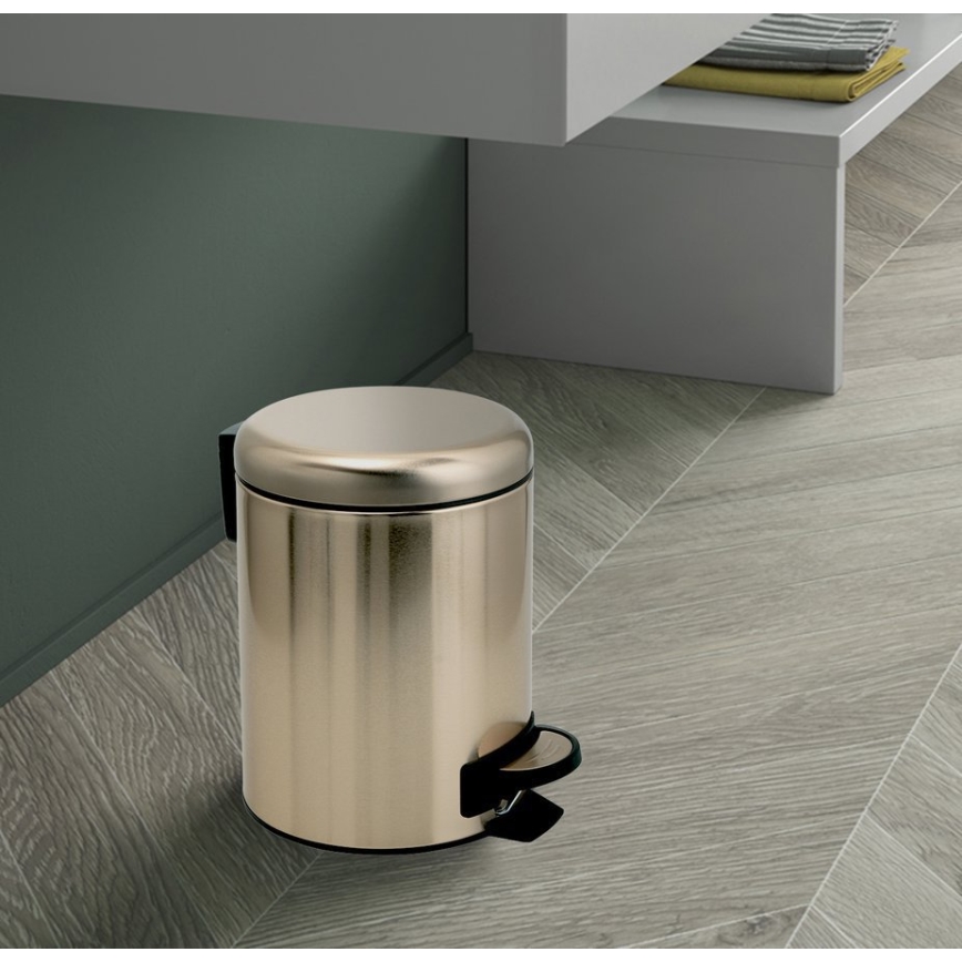 Gedy - Affaldsspand POTTY 3 l Soft Close, mat guld