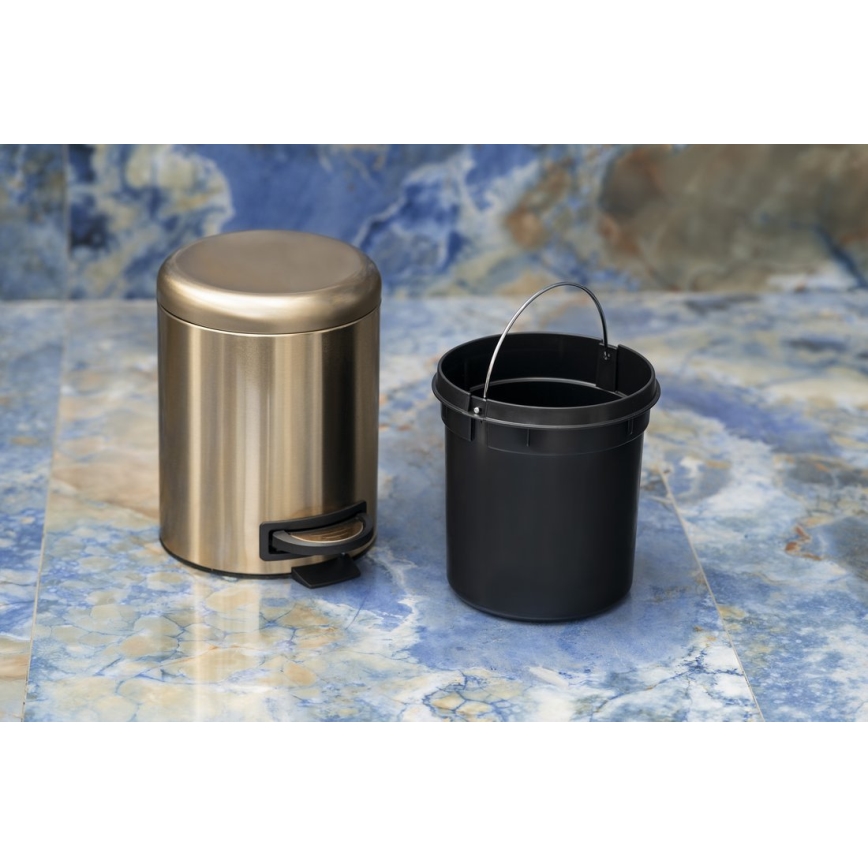 Gedy - Affaldsspand POTTY 3 l Soft Close, mat guld