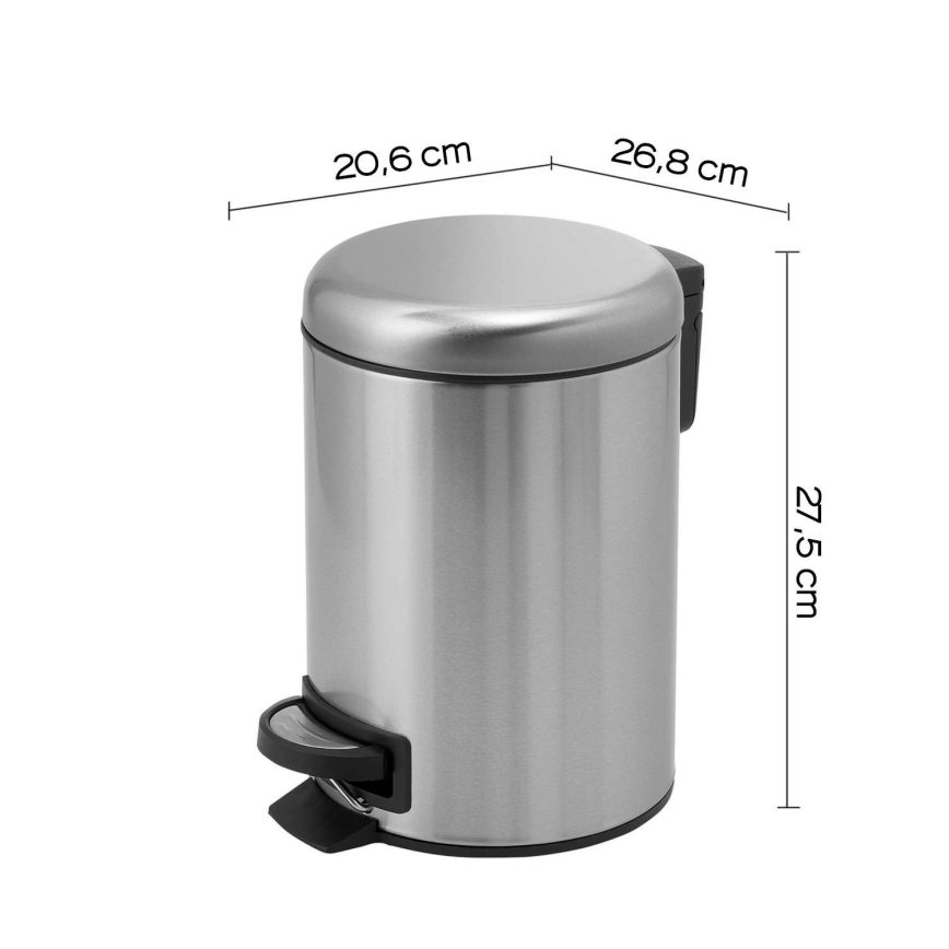 Gedy - affaldsspand POTTY 5 l med Soft Close i børstet rustfrit stål