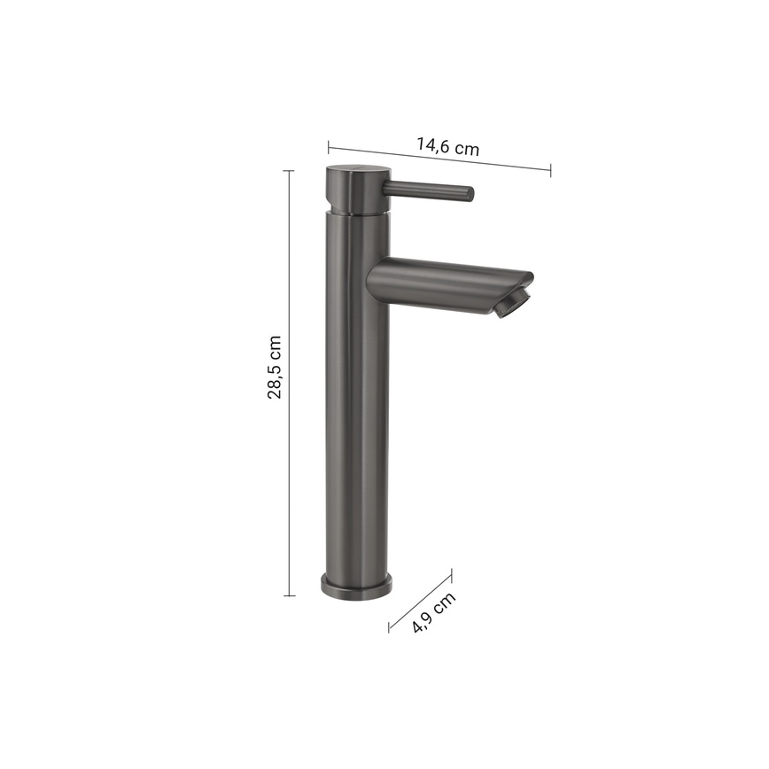 Gedy - ALTO håndvaskarmatur 28,5 cm, metallisk grå