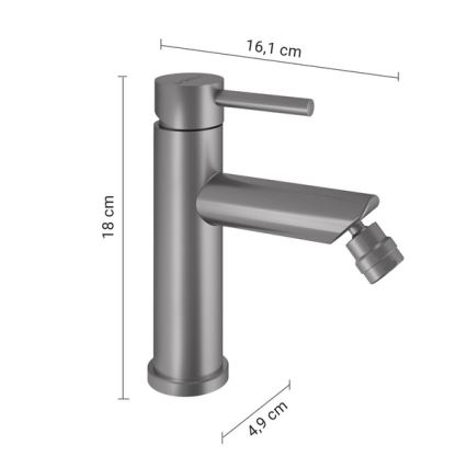 Gedy - Bidetarmatur COMO 18 cm mat krom