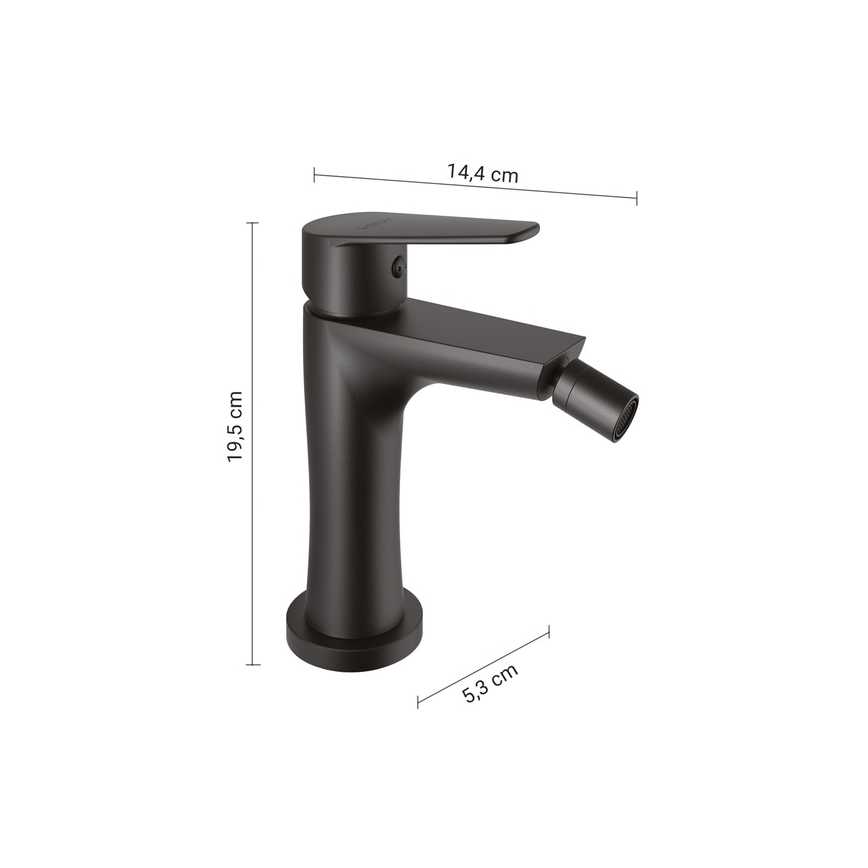 Gedy - Bidetarmatur COMO 19,5 cm mat sort