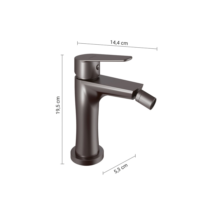 Gedy - Bidetarmatur COMO 19,5 cm metalgrå