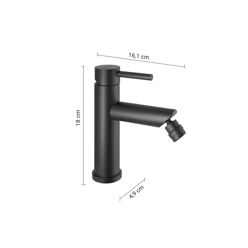 Gedy - Bidetbatteri COMO 18 cm mat sort
