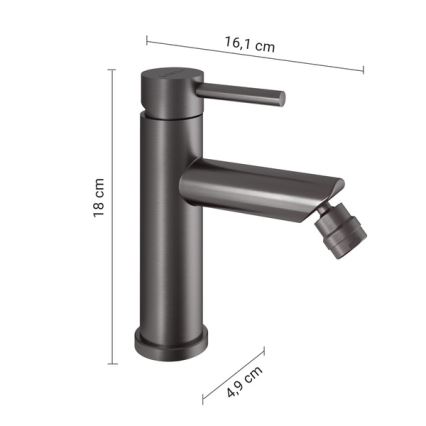 Gedy - Bidetbatteri COMO 18 cm metalgrå
