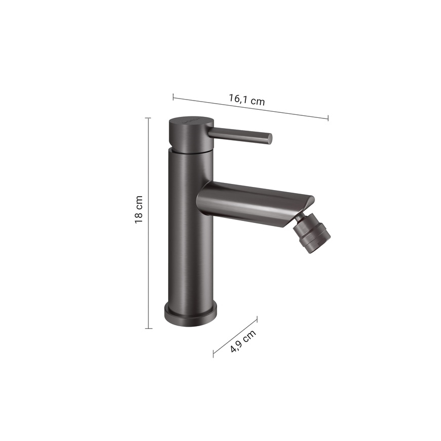 Gedy - Bidetbatteri COMO 18 cm metalgrå
