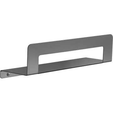 Gedy - CLEO hylde med håndklædekrog, 30 cm, metalgrå