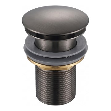 Gedy - CLICK-CLACK bundventil til håndvask Ø 6,6 cm, metallicgrå