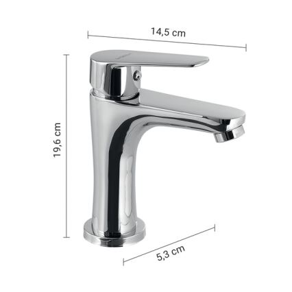 Gedy - COMO håndvaskarmatur 19,6 cm, blank krom