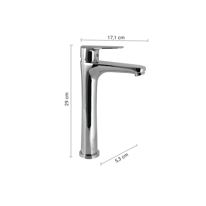 Gedy - COMO håndvaskarmatur 29 cm, blank krom
