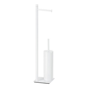 Gedy - Fritstående toiletbørste med toiletpapirholder TRILLY mat hvid