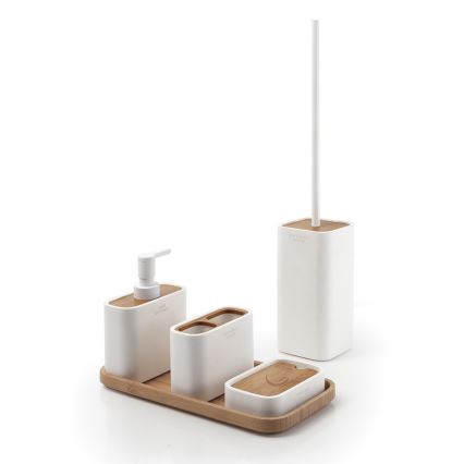 Gedy - Fritstående toiletbørste NINFEA hvid/bambus