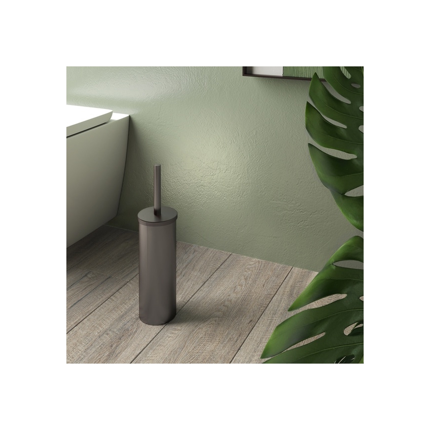 Gedy - Gulvstående toiletbørste SCOPINO, metalgrå