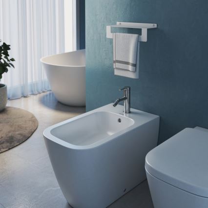 Gedy - Håndklædehylde med håndklædestang CLEO 30 cm mat hvid