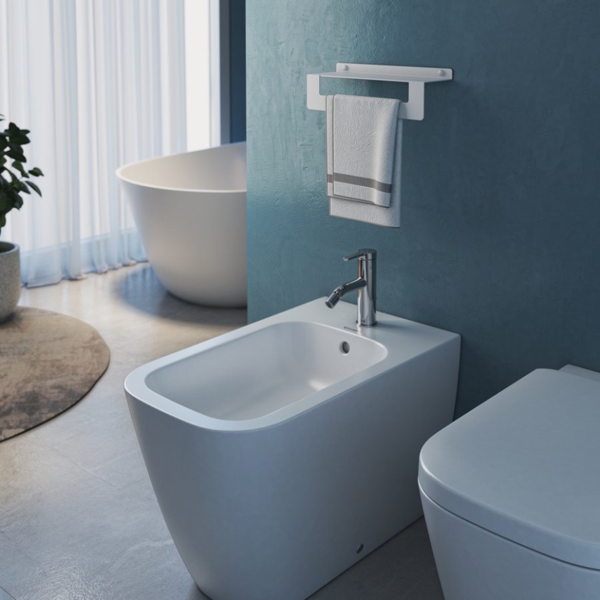 Gedy - Håndklædehylde med håndklædestang CLEO 30 cm mat hvid