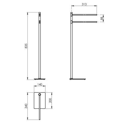 Gedy - Håndklædestativ TRILLY 83,5 cm metalgrå