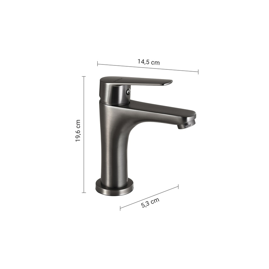 Gedy - Håndvaskarmatur COMO 19,6 cm metallisk grå