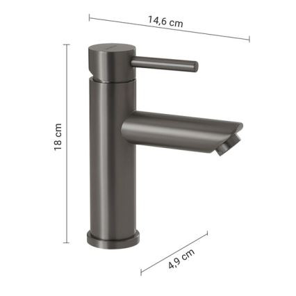 Gedy - Håndvaskarmatur GARDA 18 cm, metallisk grå