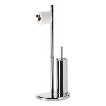 Gedy - Holder til toiletpapir og toiletbørste HIBISCUS skinnende krom