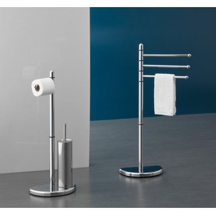 Gedy - Holder til toiletpapir og toiletbørste HIBISCUS skinnende krom