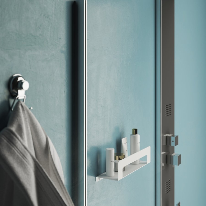 Gedy - Hylde med håndklædeholder CLEO 50 cm mat hvid