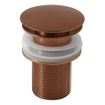 Gedy - Klik-klak bundventil til håndvask, Ø 6,6 cm, bronzefarvet