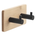 Gedy - Selvklæbende væghængt håndklædeholder HIMALAYA sort/bambus