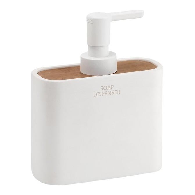 Gedy - Sæbedispenser NINFEA hvid/bambus