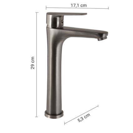 Gedy - Vaskarmatur COMO 29 cm metallicgrå