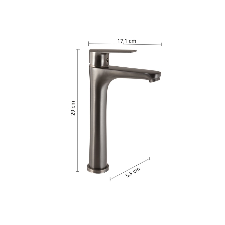 Gedy - Vaskarmatur COMO 29 cm metallicgrå
