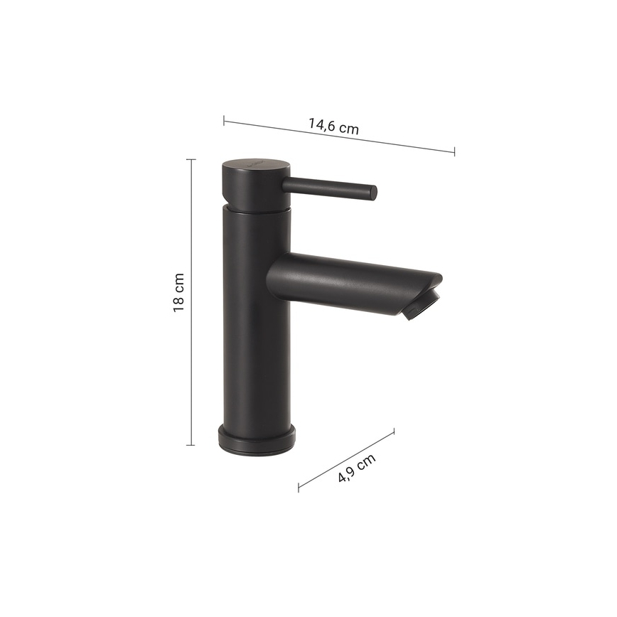 Gedy - Vaskarmatur GARDA 18 cm, mat sort